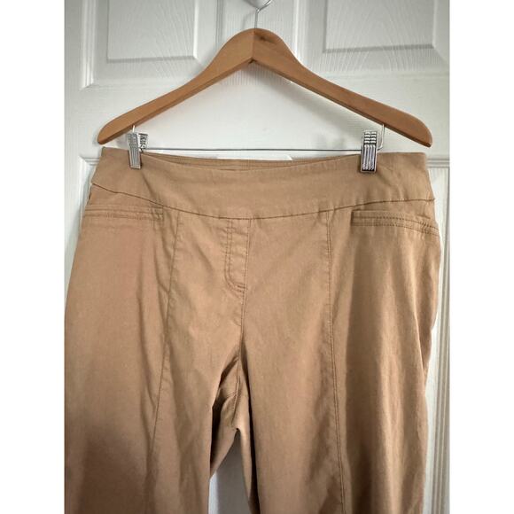 Westbound Petites Dark Tan Straight Leg Crop Pants Plus Size 18W - Picture 2 of 8